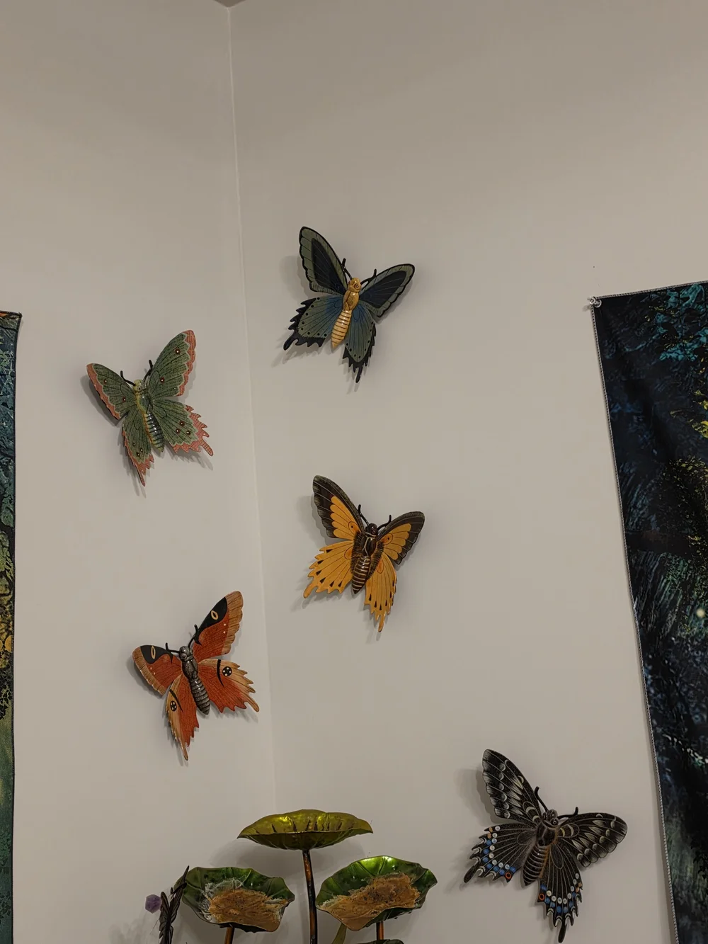 Handpainted Wooden Butterflies Set Of 5